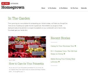 Screen Shot of HomeGrown Garden Site