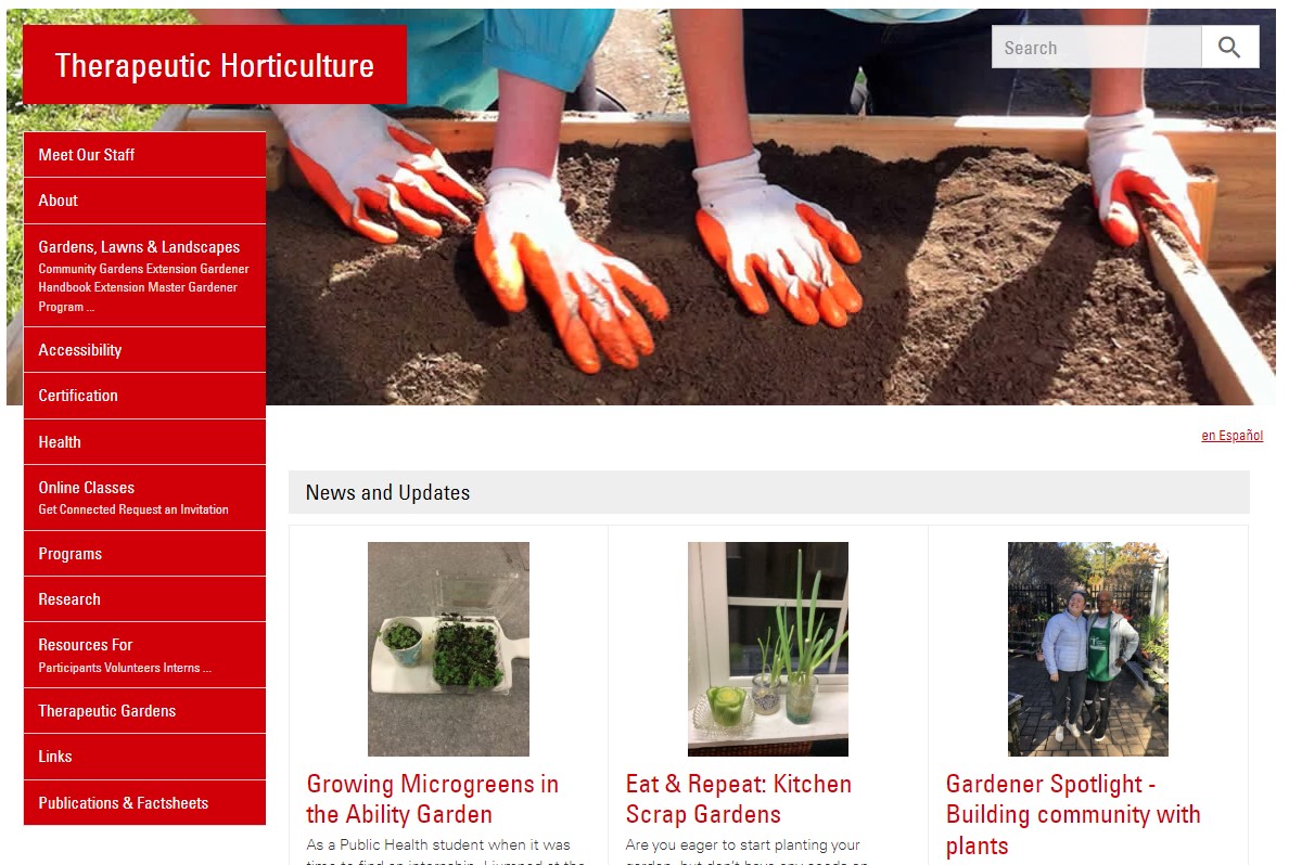 Home Page Therapeutic Horticulture